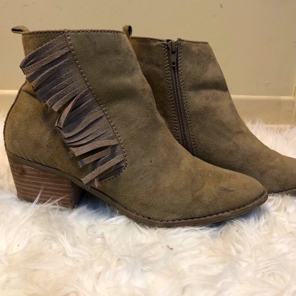 Suede Fringe Ankle Booties - Picture 2 of 4